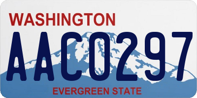 WA license plate AAC0297
