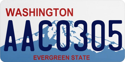 WA license plate AAC0305
