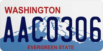 WA license plate AAC0306
