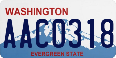 WA license plate AAC0318