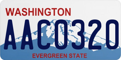 WA license plate AAC0320