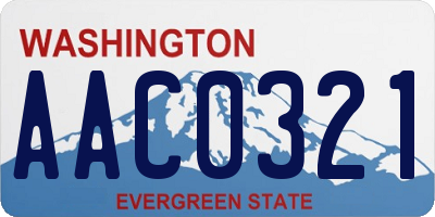 WA license plate AAC0321