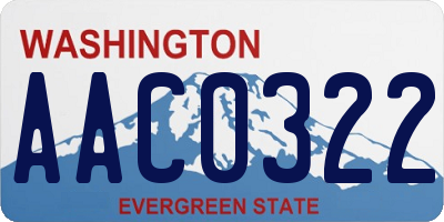 WA license plate AAC0322