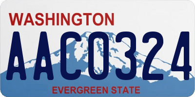 WA license plate AAC0324
