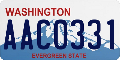 WA license plate AAC0331