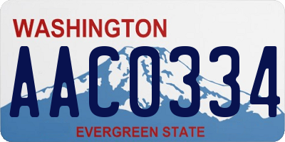 WA license plate AAC0334
