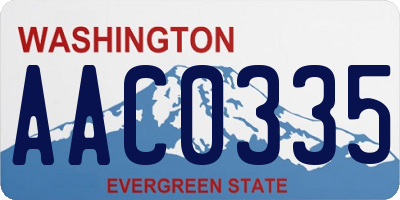 WA license plate AAC0335