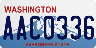 WA license plate AAC0336