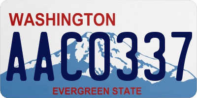 WA license plate AAC0337