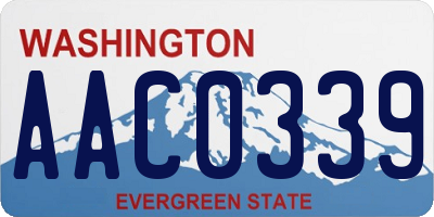 WA license plate AAC0339