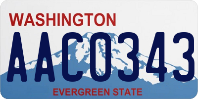 WA license plate AAC0343