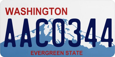 WA license plate AAC0344