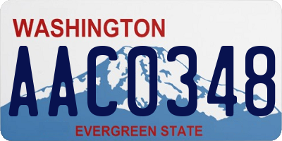 WA license plate AAC0348