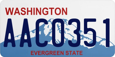 WA license plate AAC0351