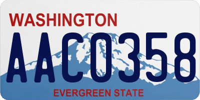 WA license plate AAC0358