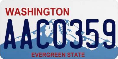 WA license plate AAC0359