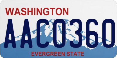 WA license plate AAC0360