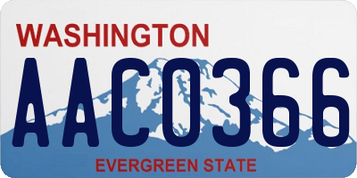 WA license plate AAC0366