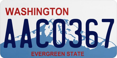 WA license plate AAC0367