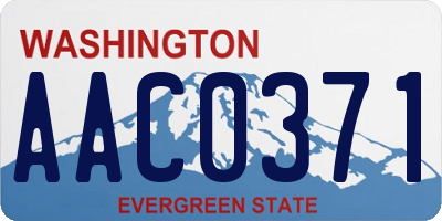 WA license plate AAC0371