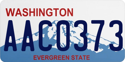WA license plate AAC0373