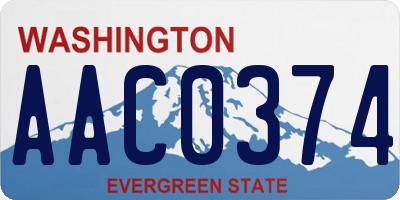 WA license plate AAC0374