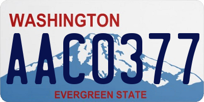 WA license plate AAC0377