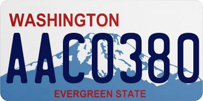 WA license plate AAC0380