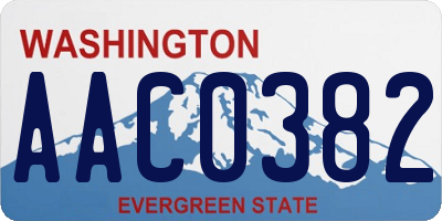 WA license plate AAC0382