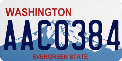 WA license plate AAC0384