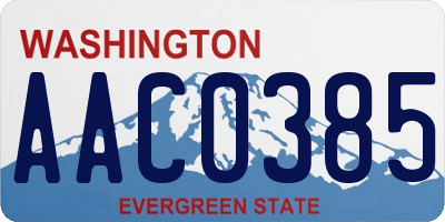 WA license plate AAC0385