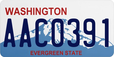WA license plate AAC0391