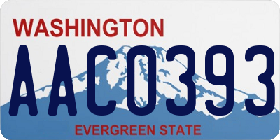 WA license plate AAC0393