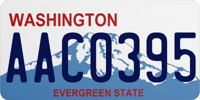 WA license plate AAC0395