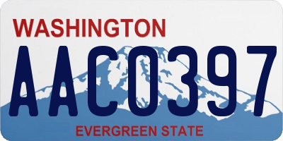 WA license plate AAC0397