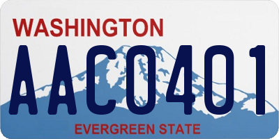 WA license plate AAC0401