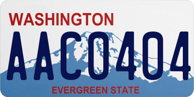 WA license plate AAC0404
