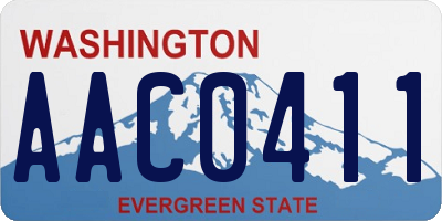 WA license plate AAC0411