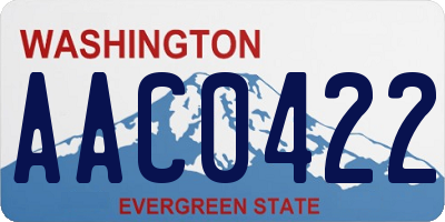 WA license plate AAC0422