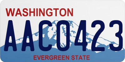 WA license plate AAC0423