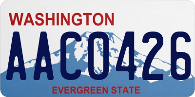 WA license plate AAC0426