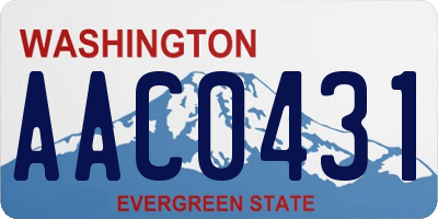 WA license plate AAC0431