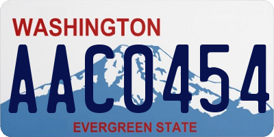 WA license plate AAC0454