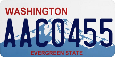 WA license plate AAC0455