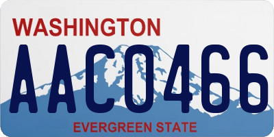 WA license plate AAC0466