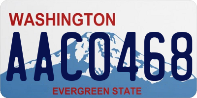 WA license plate AAC0468
