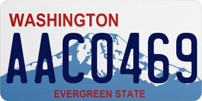 WA license plate AAC0469