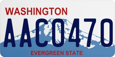 WA license plate AAC0470