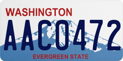 WA license plate AAC0472