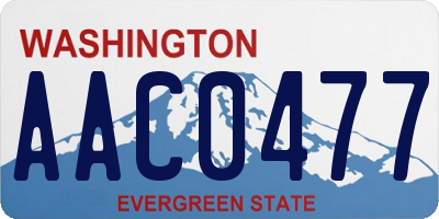 WA license plate AAC0477